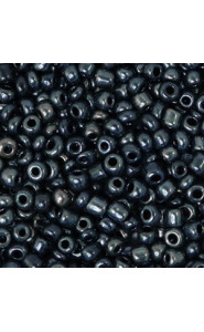 Glasperlen rocailles 8/0 (3mm) Anthracite blue metallic
